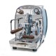 BFC REALE Espressomaschine 1 Gr. Levetta Edelstahl mit Siebträgergriffe und Knebel aus Nussbaum-Holz / Barista Maschine