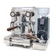 BFC GIOVE Espressomaschine 1 Gr. Levetta Edelstahl mit Siebträgergriffe und Knebel aus Nussbaum-Holz / Barista Maschine